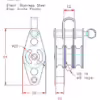 Triple Wire Rope Pulley Block with becket - Image 3
