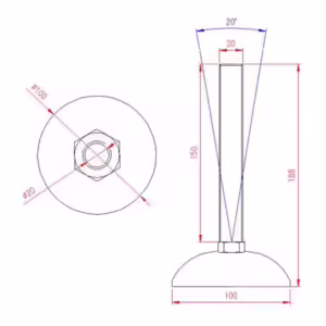 Adjustable Levelling Feet - Metal Base