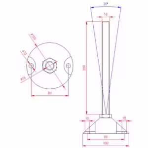 Adjustable Levelling Feet - Nylon Base with Holes