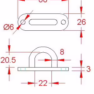 8mm Two Hole Eyeplate