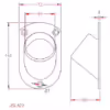 51mm Angled Wall Fitting - 45° - Image 2