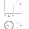 51mm 45° Angle End - Image 2