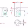 33mm x 30mm Round-back 12mm Bar Socket - Image 3