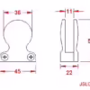 45mm x 53mm Flat-back Button Glass Clamp for 10mm Glass - Image 2
