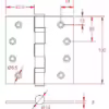 4 Inch Ball Bearing Butt Hinge - Image 2