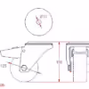 Bolt Hole Castor Bracket with Brake - Image 2
