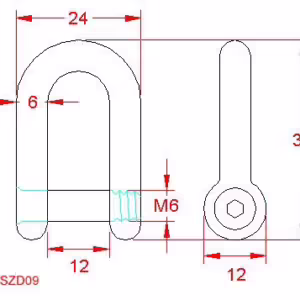 D Shackle with Allen Key Flush Pin