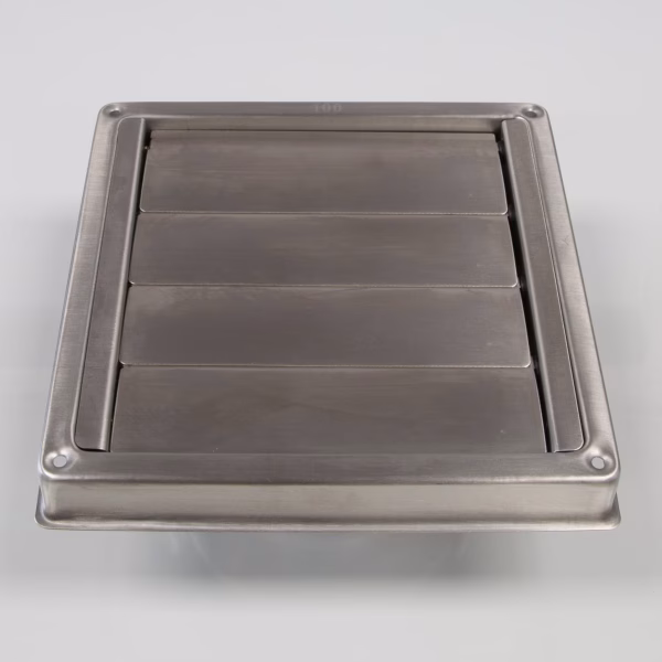 ø100mm Square Wall Outlet Vent, with gravity flaps - Image 2