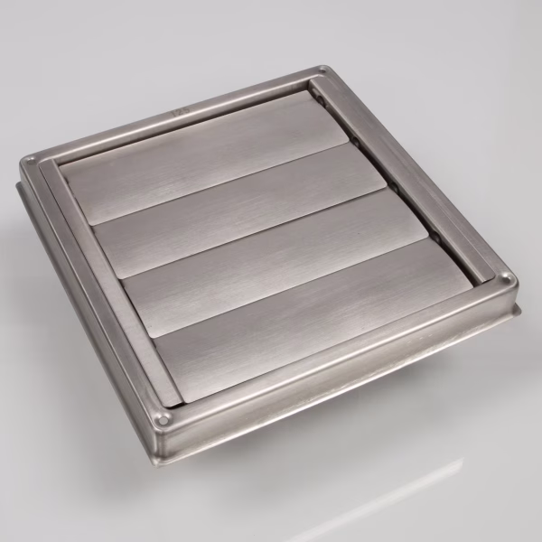 ø125mm Square Wall Outlet Vent, with gravity flaps
