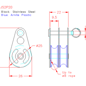 Double Wire Rope Pulley Block With Clevis Pin