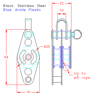 Double Wire Rope Pulley Block With Becket