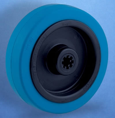 Blue Elastic Rubber Tyre Castor Wheel