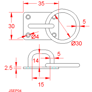 Four Hole Eyeplate with Ring