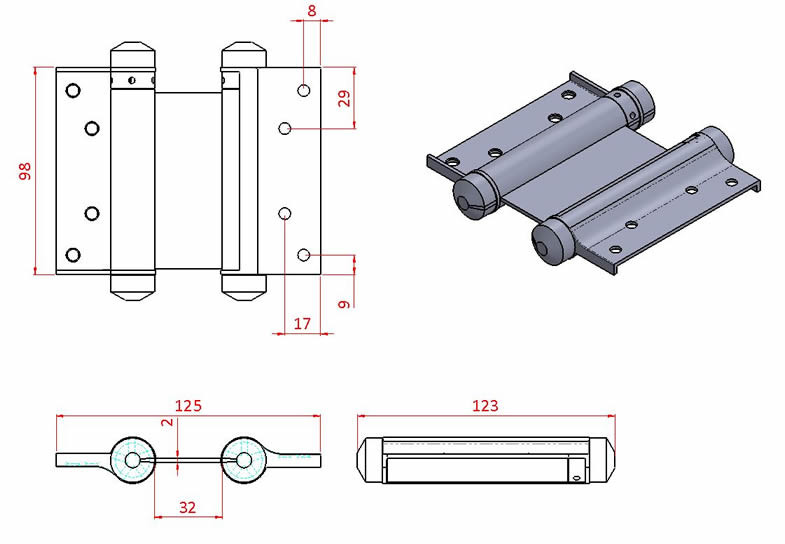 Double Action Spring Hinge Just Stainless