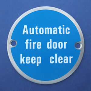 Automatic fire door keep clear - Door Sign