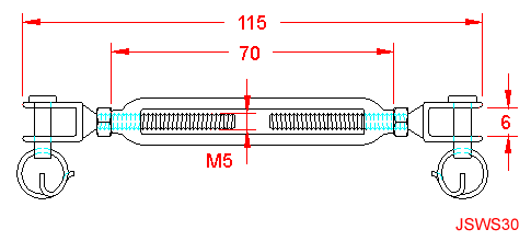 Rigging Screw Turnbuckle with Jaw Ends